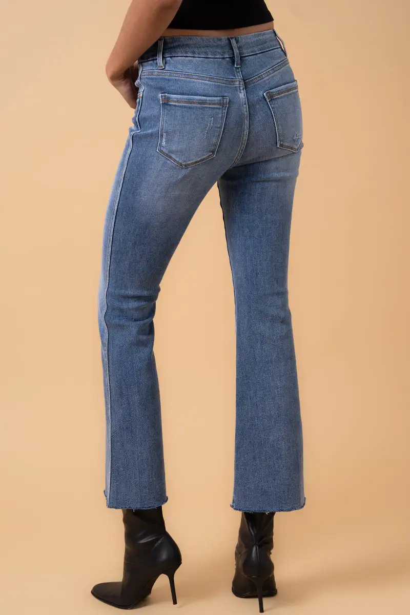 Modern Mid Rise Cropped Flare Jeans
