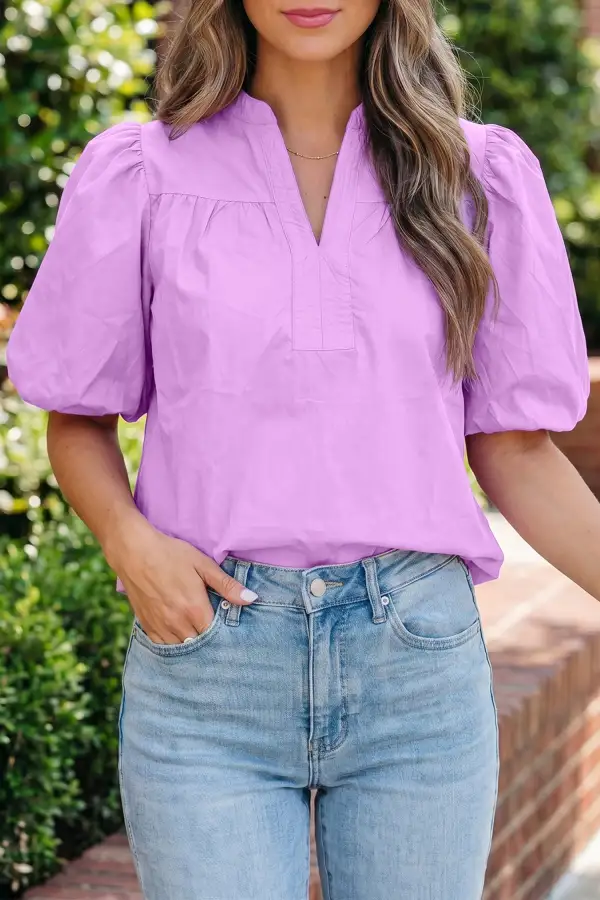 Women's V Neck Half Sleeve Top
