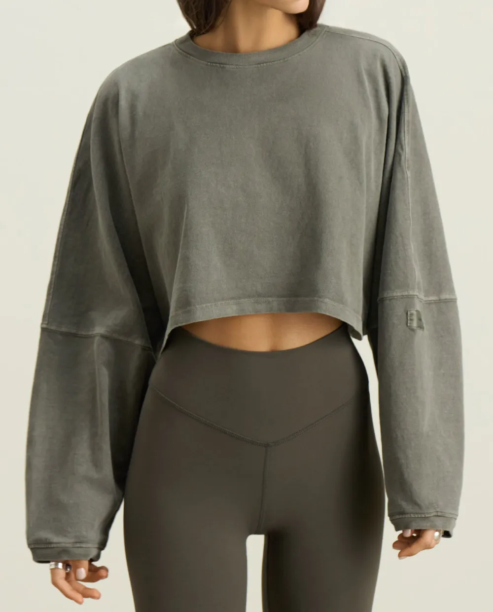 Crew Neck Boxy Long Sleeve Top