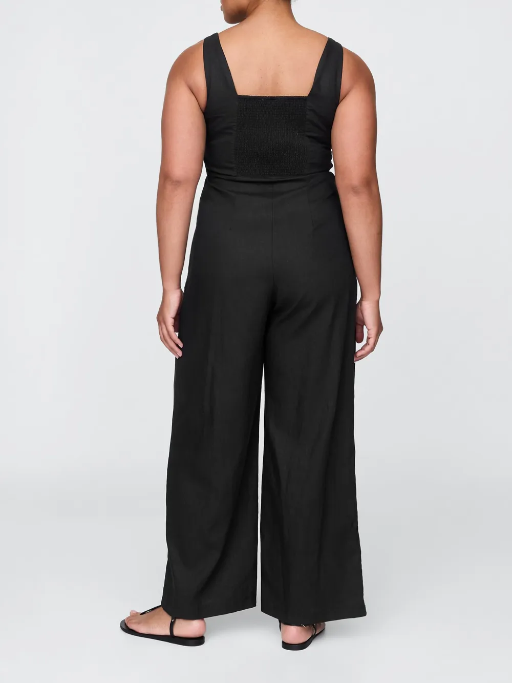 Soft Square Collar Strap Pants