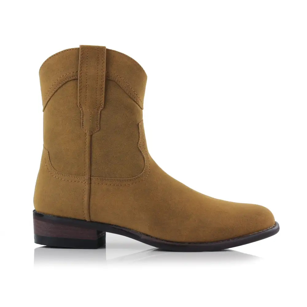 Faux-Suede Suede Faux-Leather Western Boots