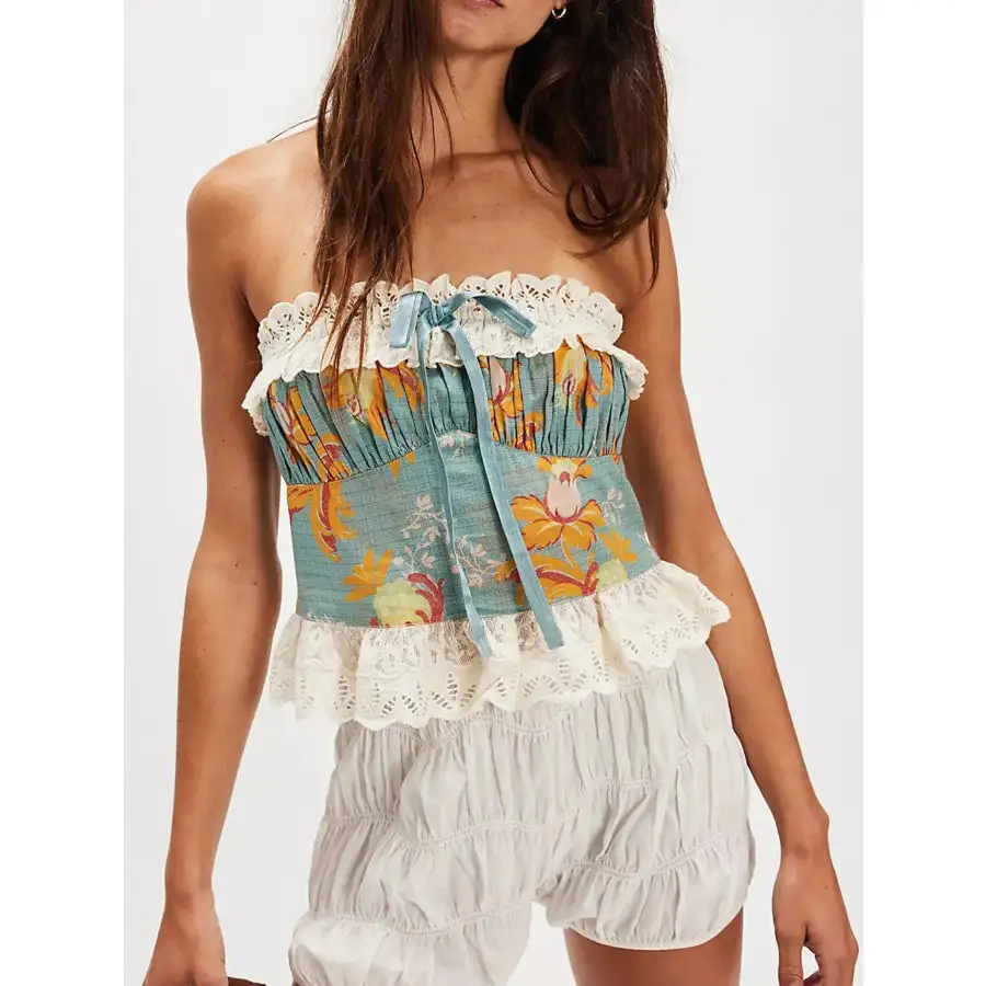 Lace Trim Tube Top
