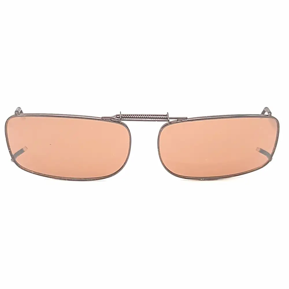 Amber Lens 50mm Rectangular Polarized Clip-On Sunglasses