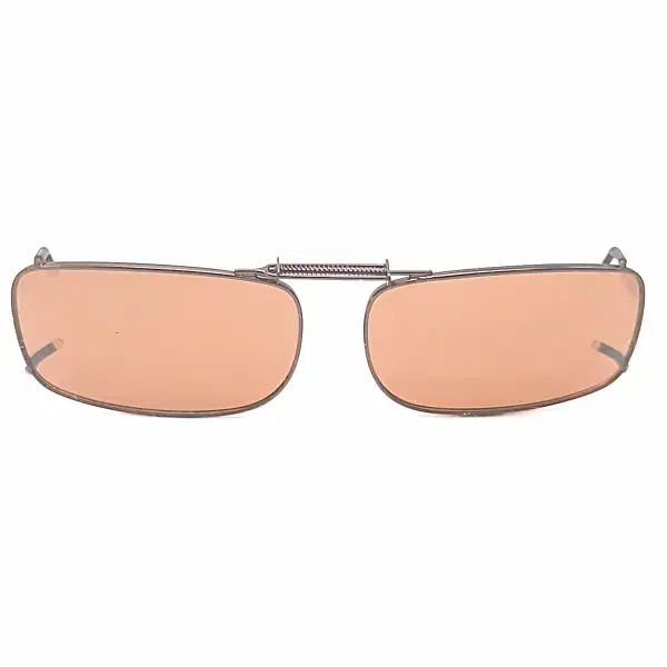 Amber Lens 50mm Rectangular Polarized Clip-On Sunglasses