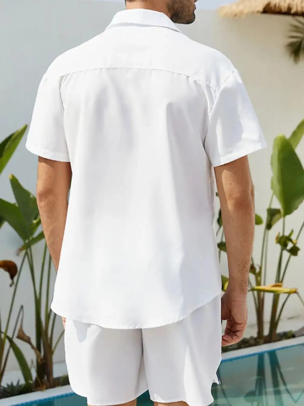 Classic Button Up Coordinated Shirt And Shorts Set