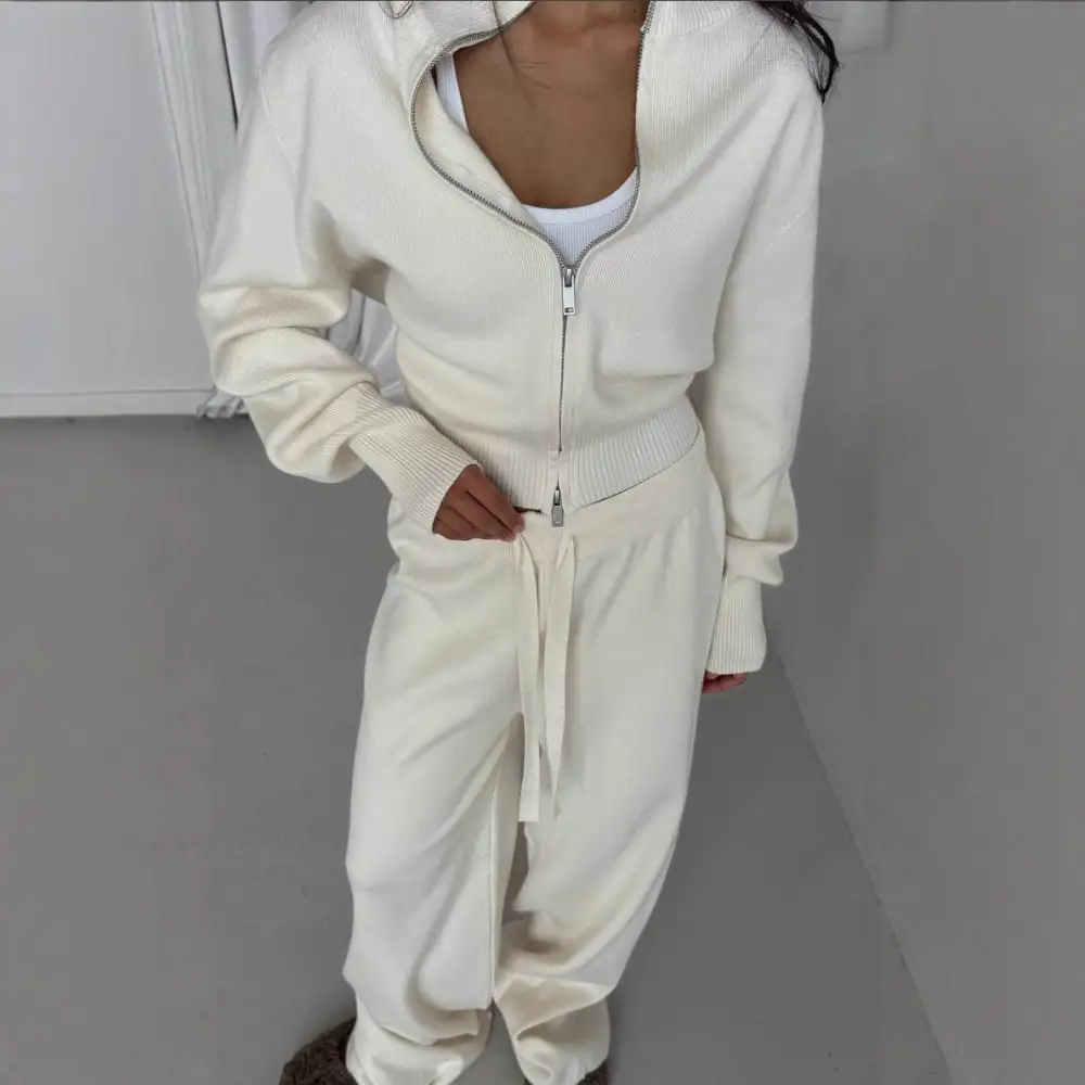 Knit Cardigan Sweater Pants Set