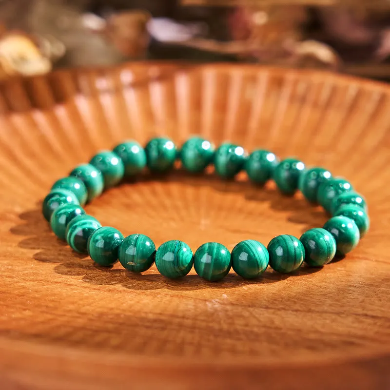 Classic Natural Malachite Mala Bracelet