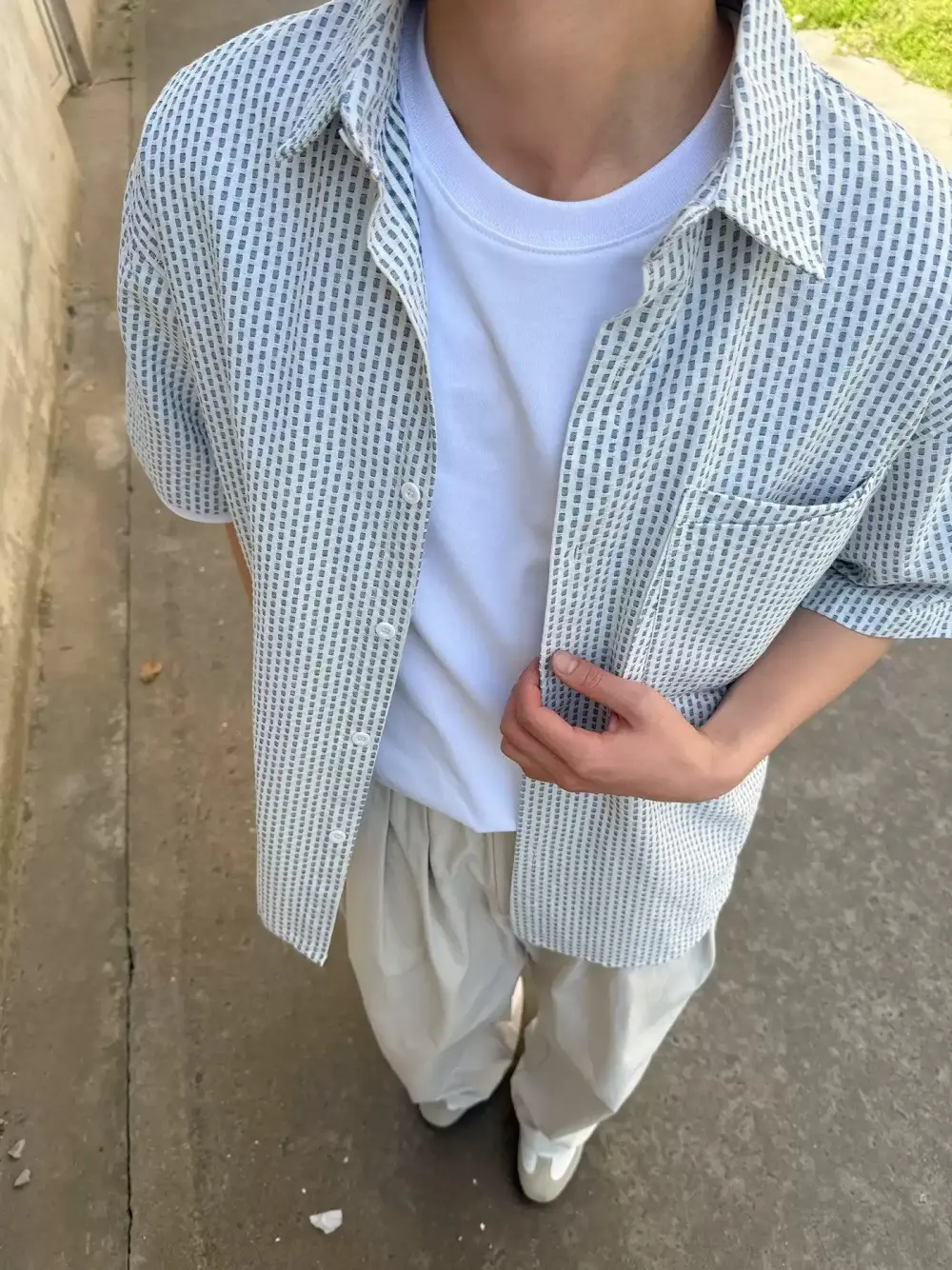 Patterned Front Pocket Shirt