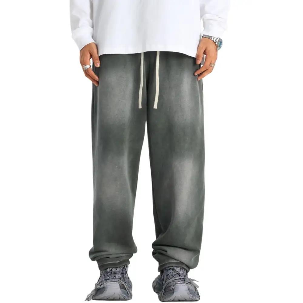 Acid Washed Straight Leg Men's Jogger Pants