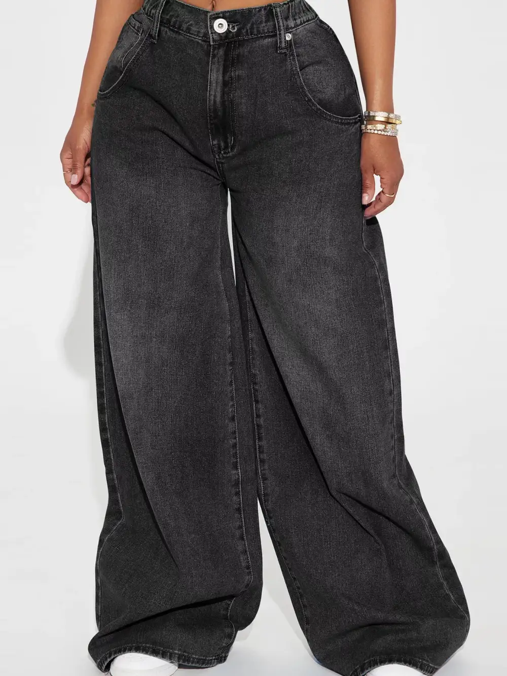 Full Size High-Waisted Wide-Leg Jeans Plus Size