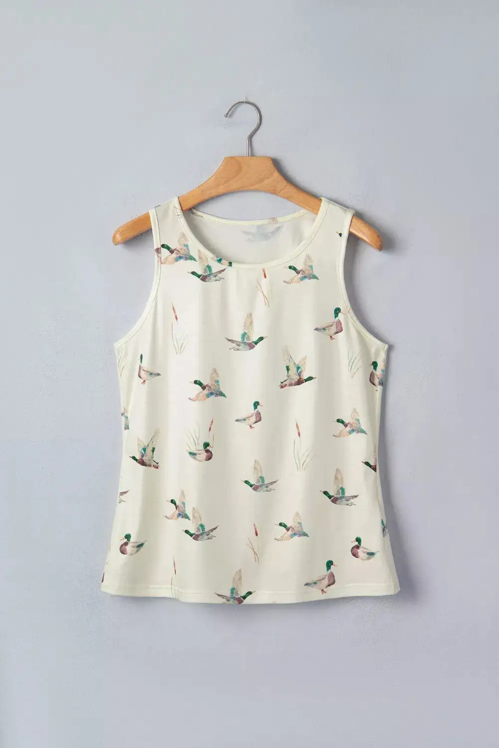 Mallard Print Western Style Tank Top
