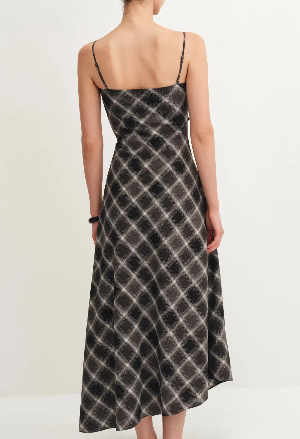 Strap Wool Blend Midi Dress