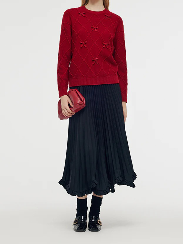 Women's Wool Blend Red Sweater