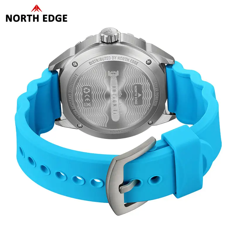 North Edge Titanium Lightweight Solar Dive Watch TRITON-TI- Never needs a battery replacement