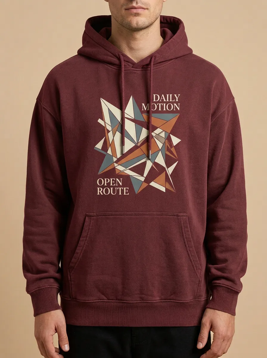 Unisex Daily Motion Layered Lettering Hoodie