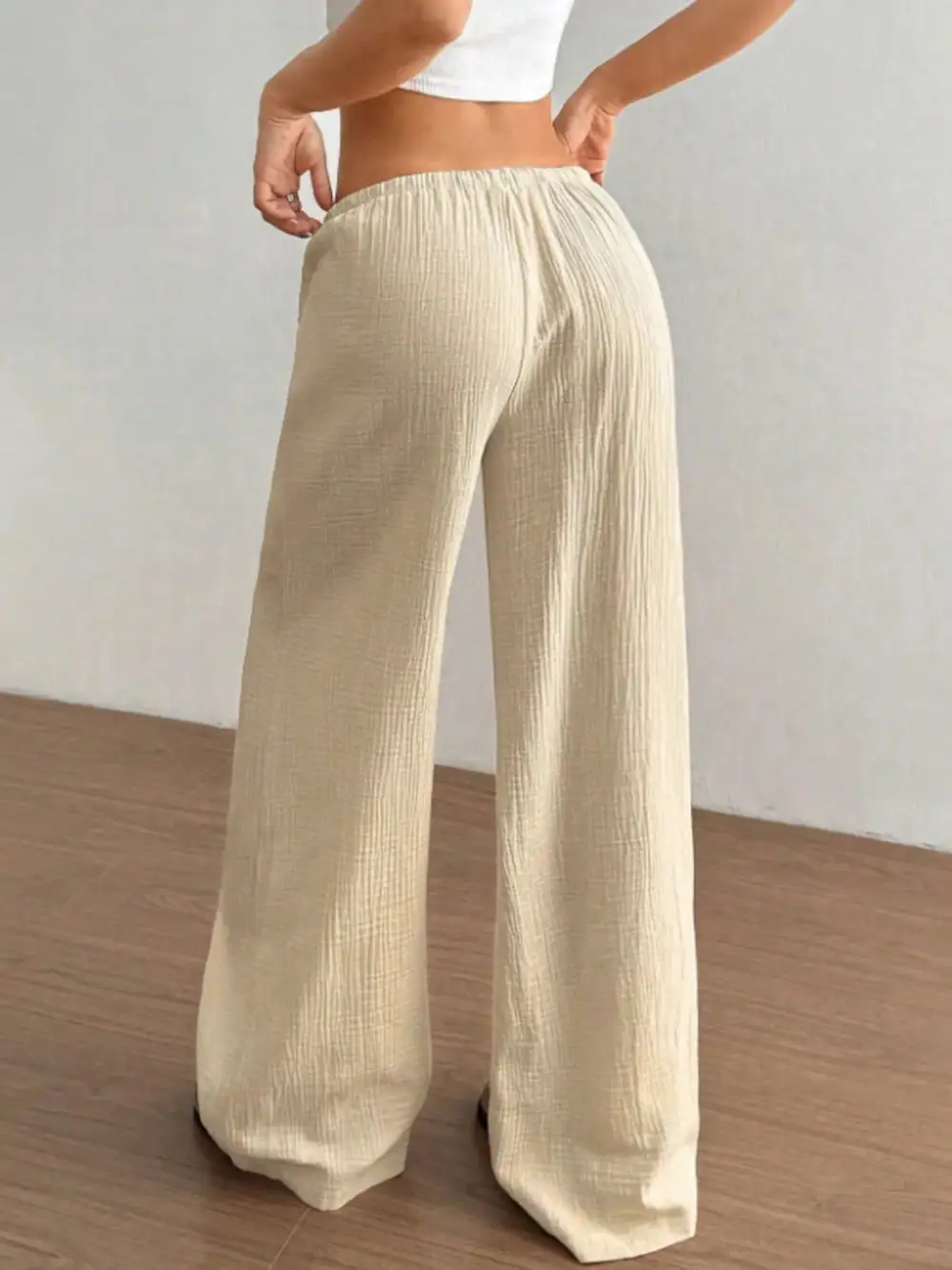 Polished Wide Leg Drawstring Pants