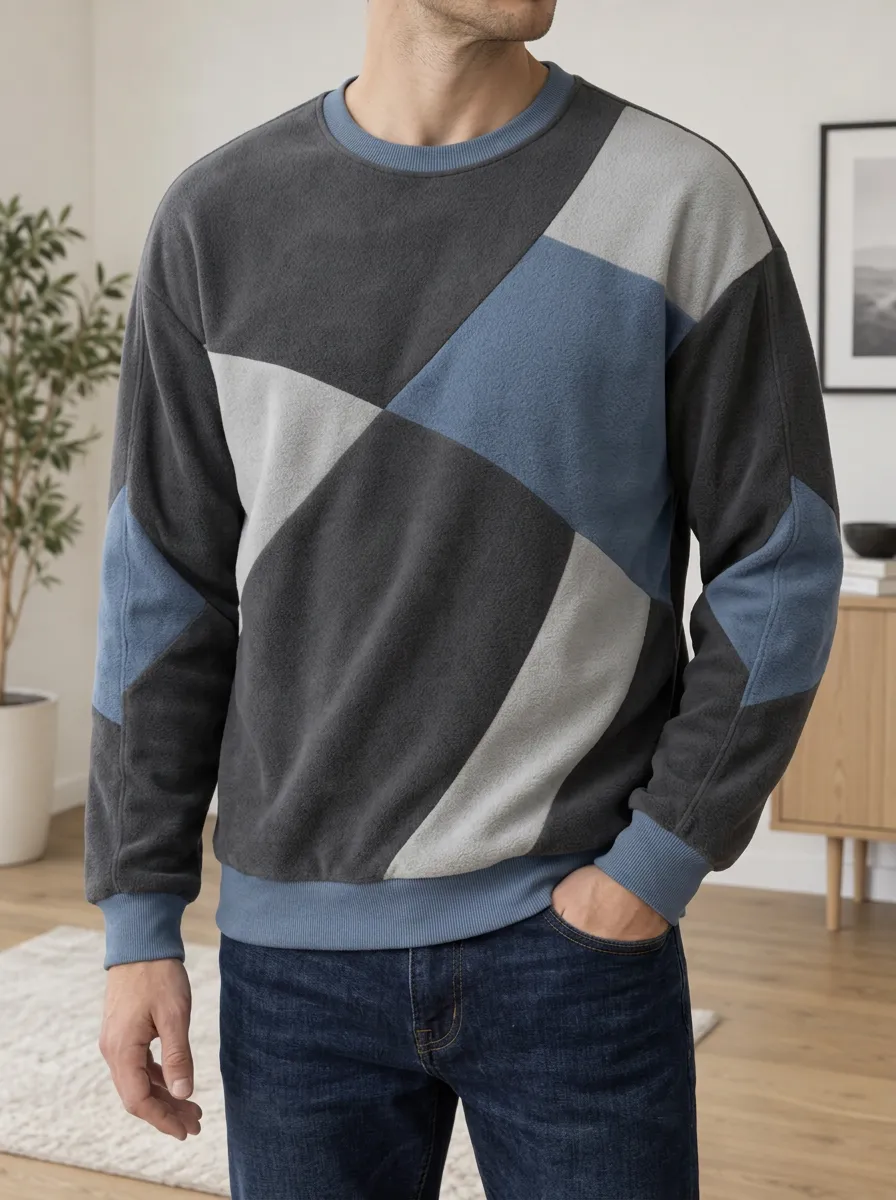 Men's and Color-Block Fleece Sweatshirt