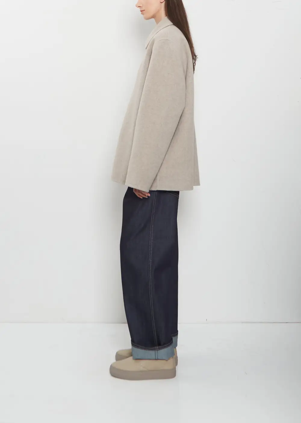 Women's Double Face Single Breasted Longline Coat