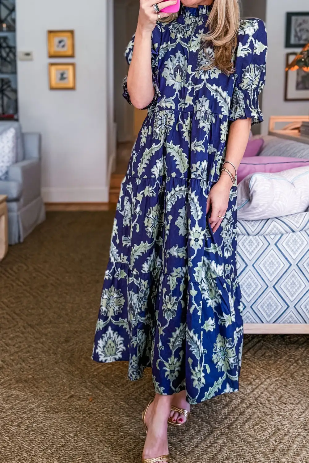 Wearable Cut Floral Printed Ruffle Dress