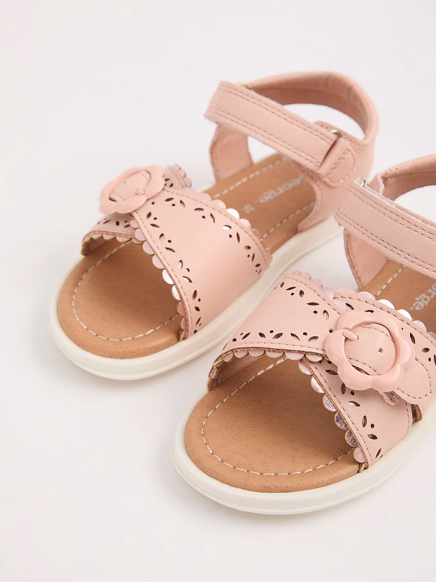 Pink Heart Buckle Sandals detail 1