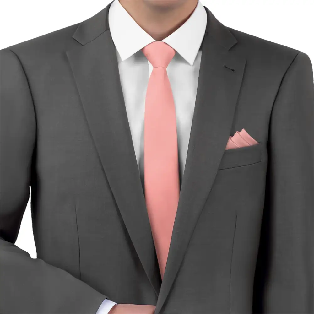 Artful Solid Accent Necktie