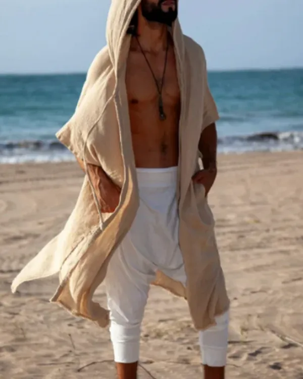 Hooded Boho Longline Cape