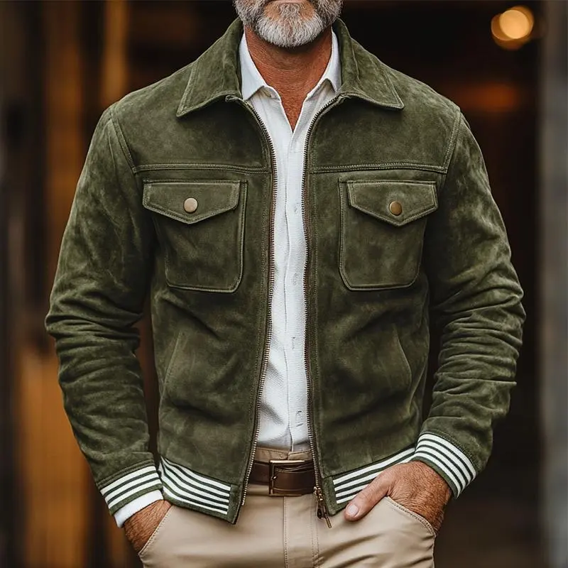 Structured Utility Striped Jacket