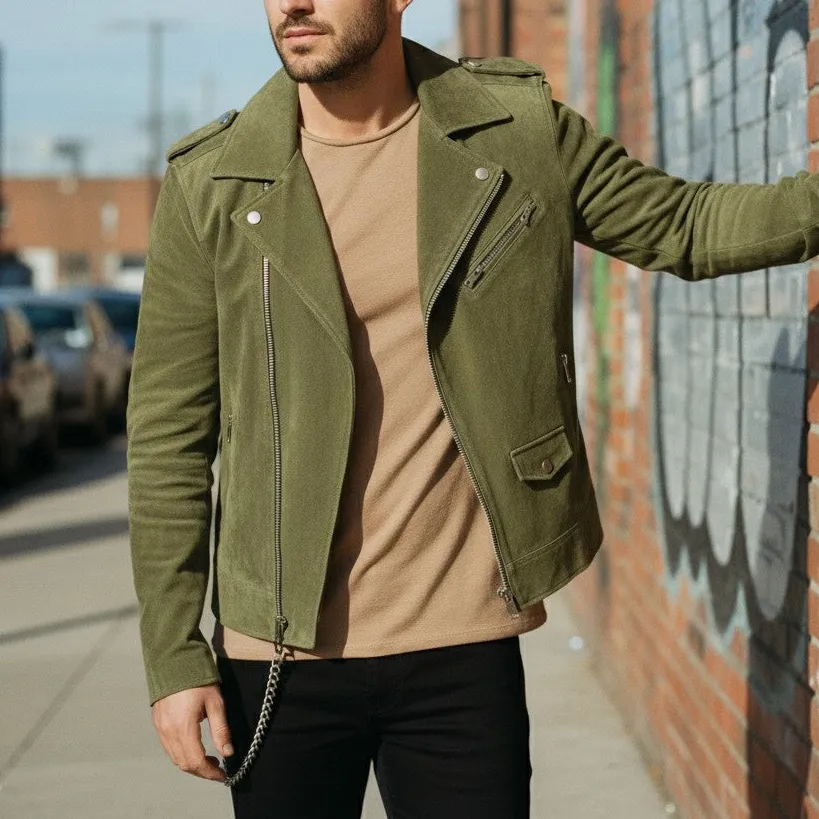 Suede Biker Western Multi Pocket Jacket