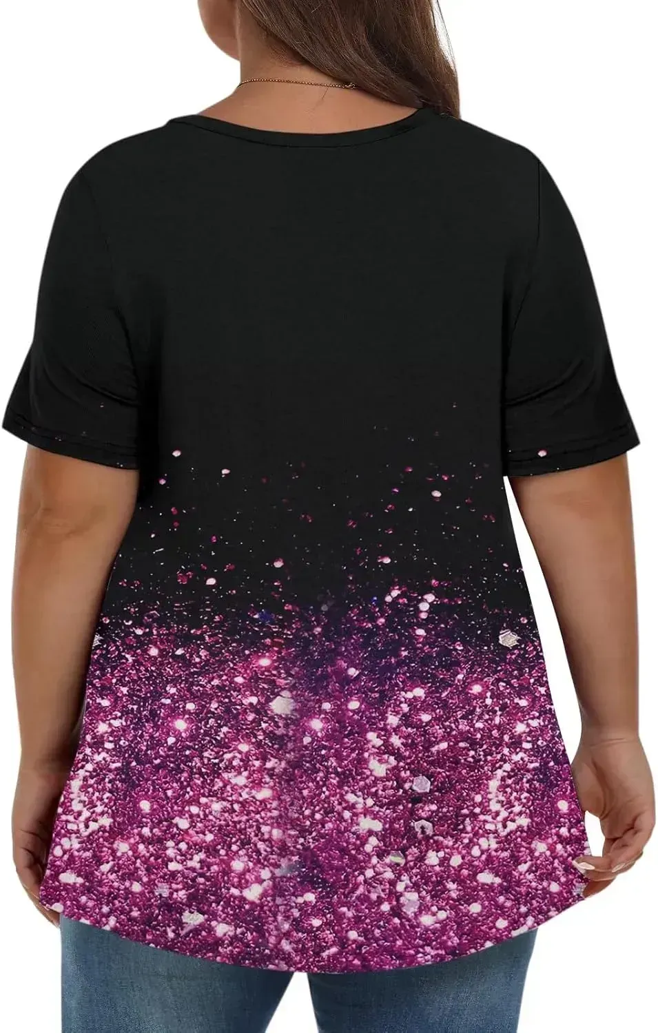 Plus Size Tops for Women Dressy Short Sleeve V Neck Shirts for Women Summer Tops for Women 2024 Floral Print Top