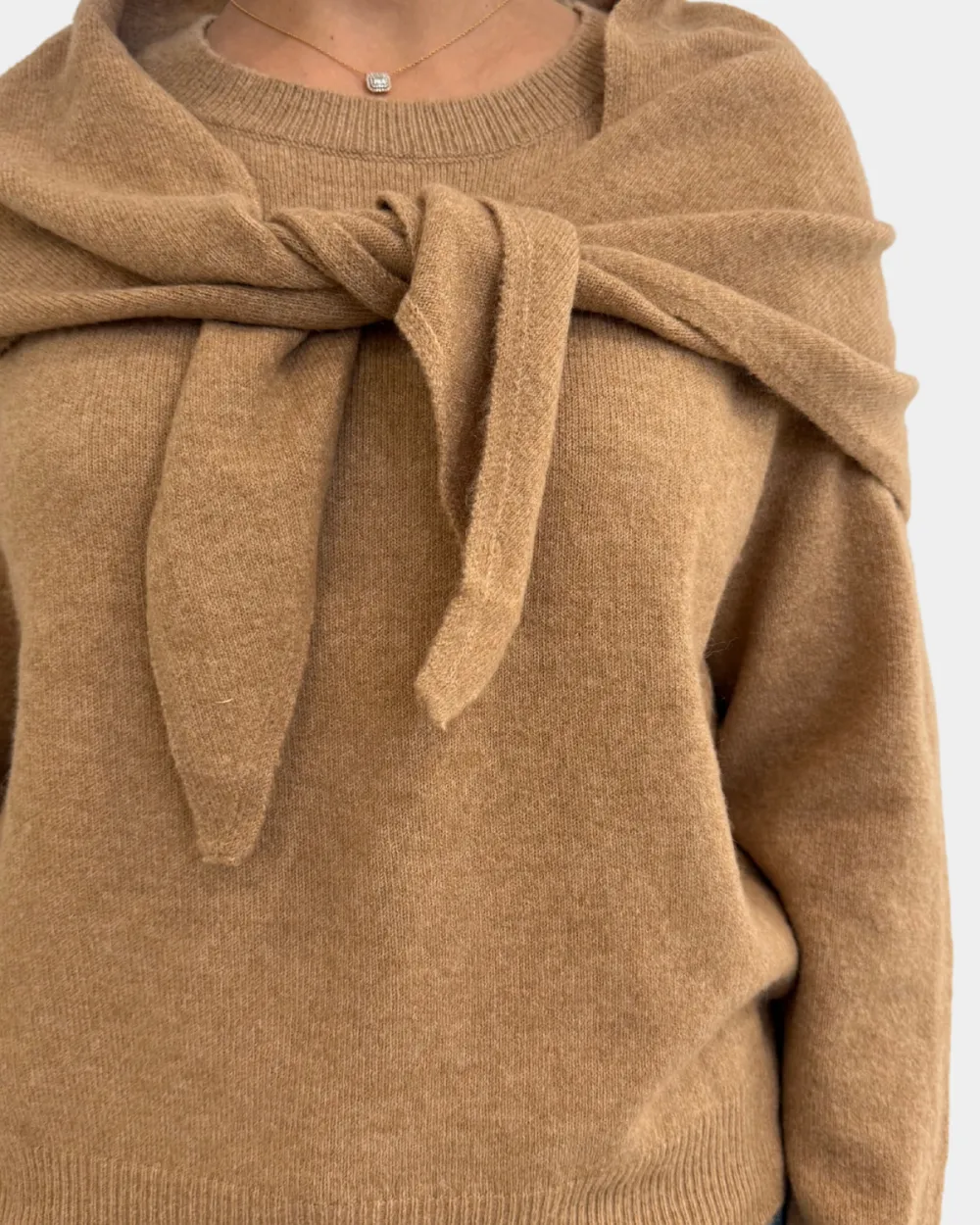 Tie At Neck Sweater