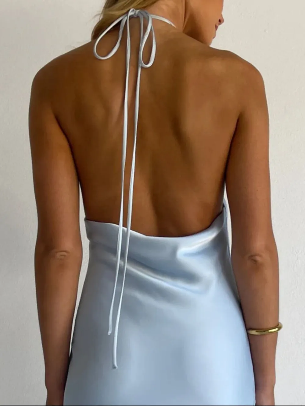 Gathered Detail Satin Maxi Dress