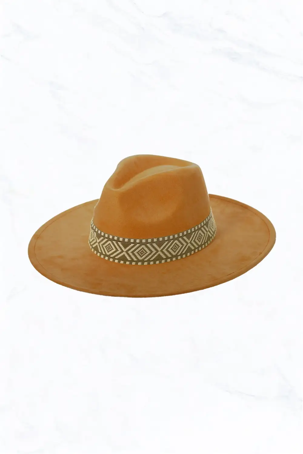 Suede Large Eaves Peach Top Fedora Hat