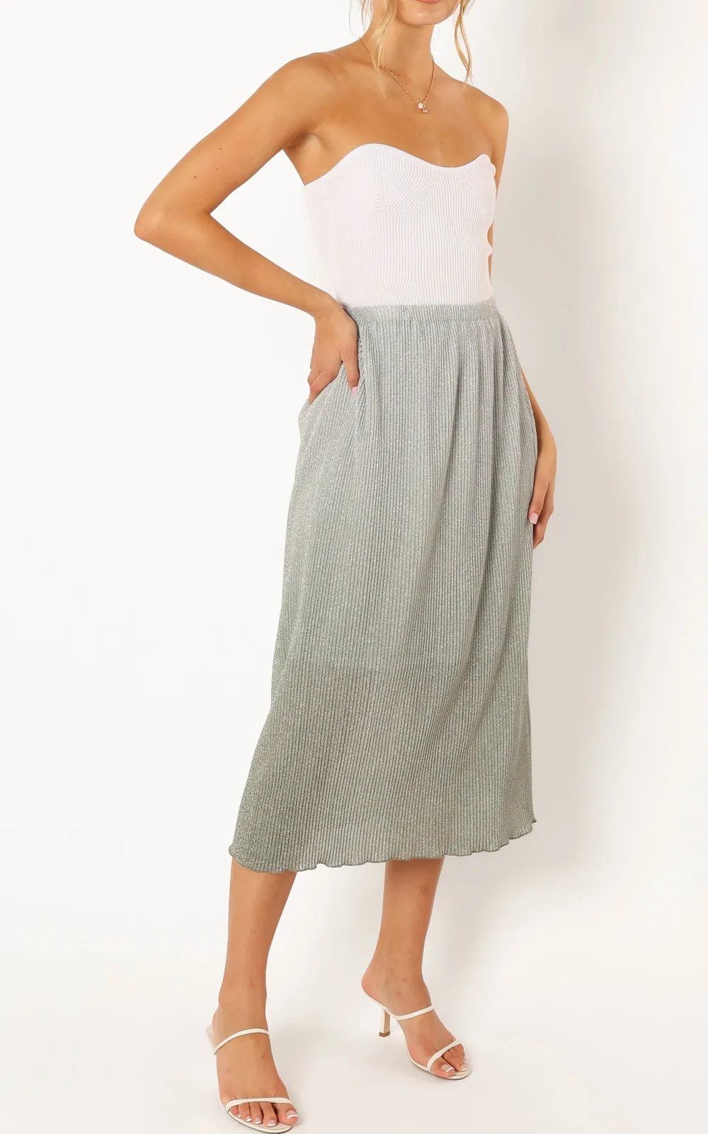 Ombre Gradient Midi Skirt