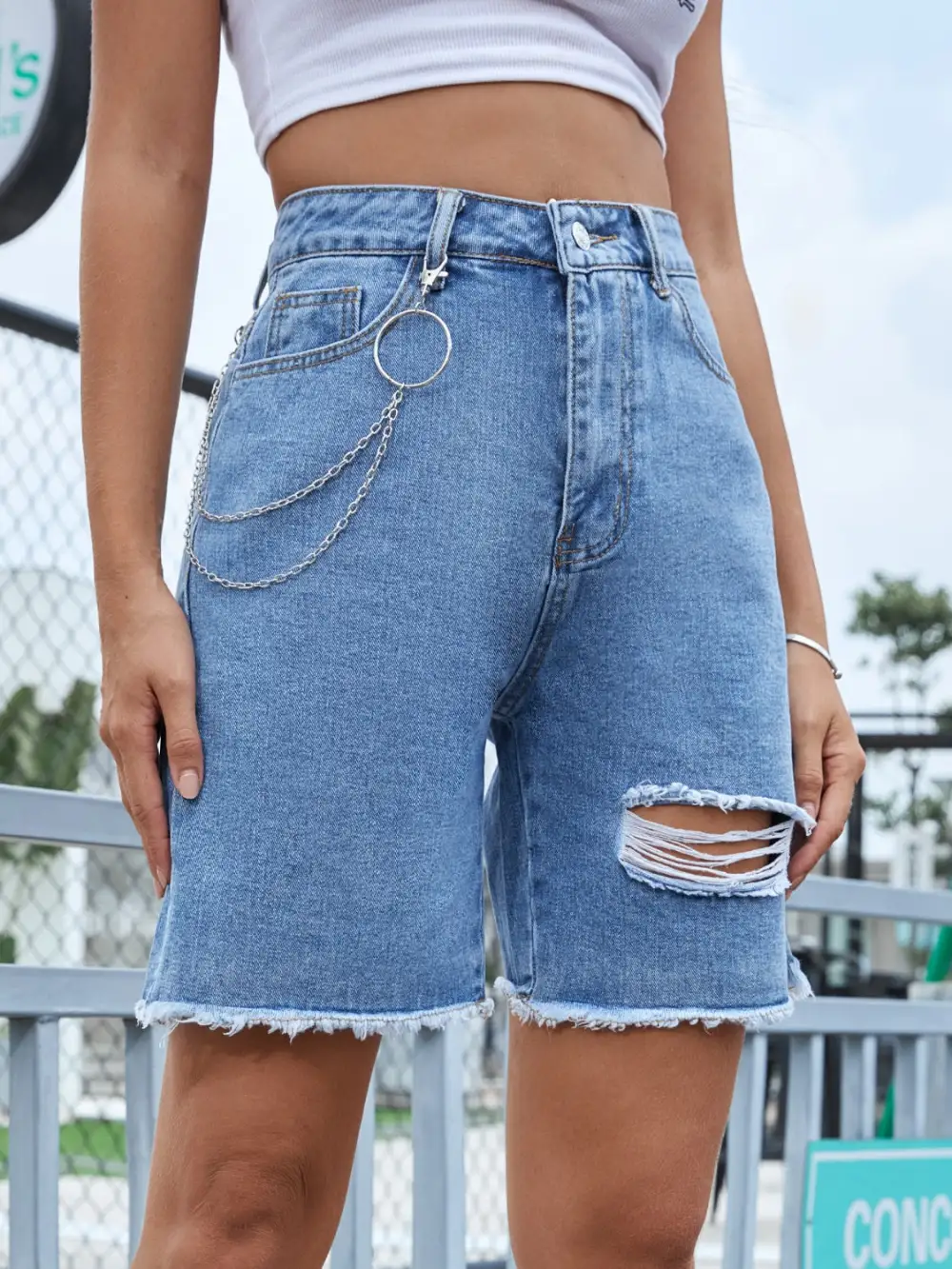 Pull On Ruched Denim Pants