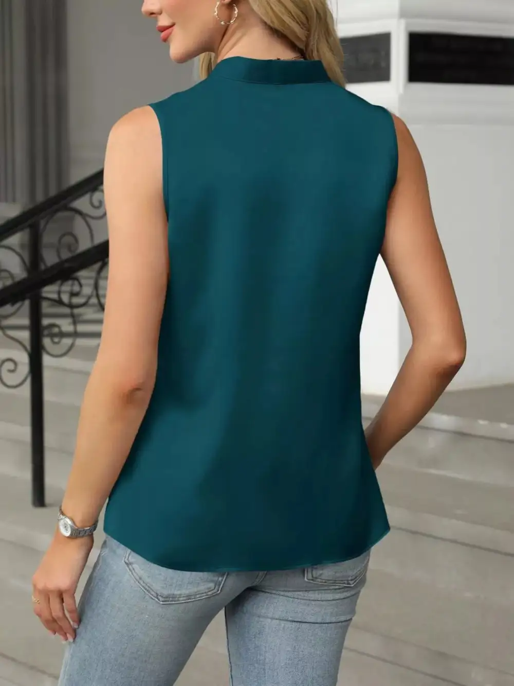 V Neck Satin Tank
