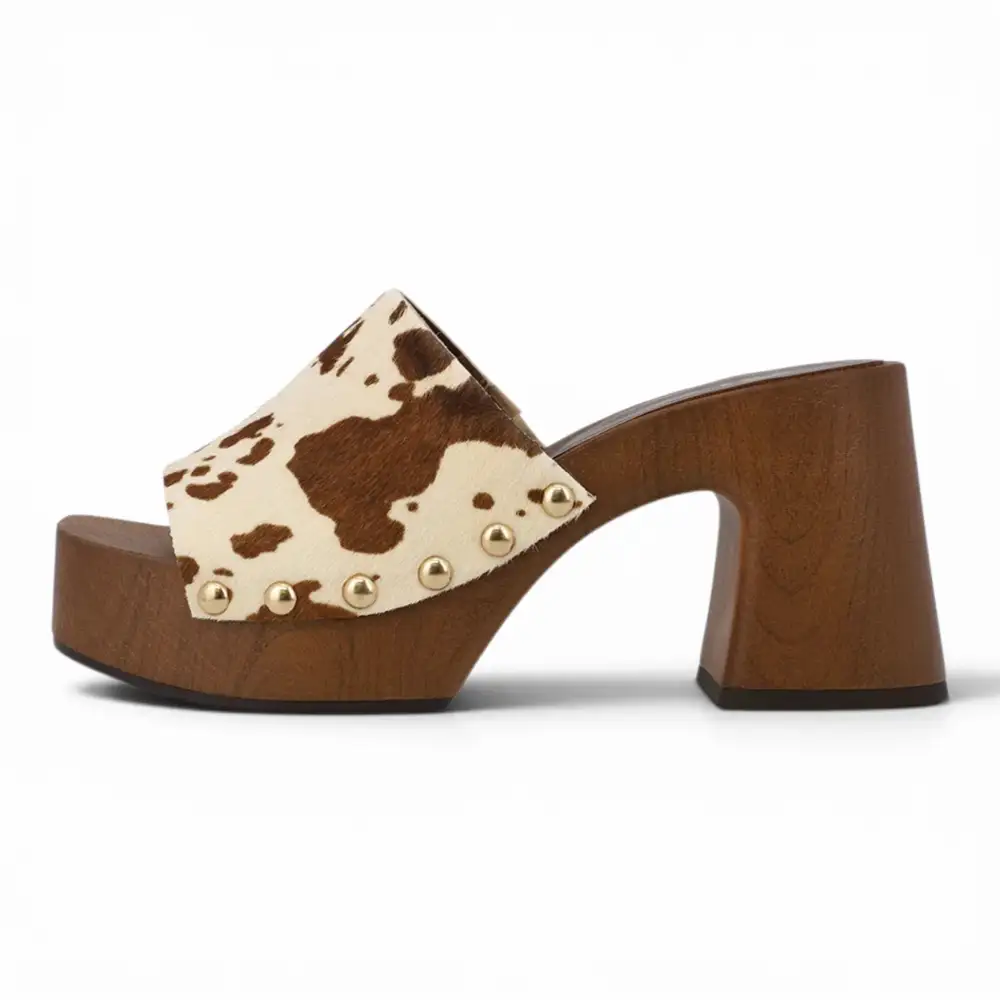 Emmerie Cowhide Platform Mule Heel