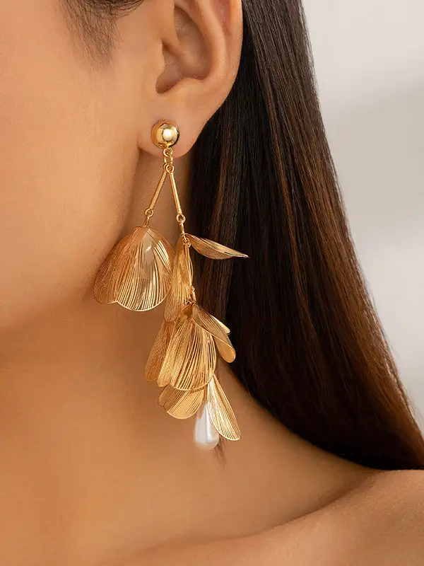 Expressive Hammered Drop Earrings