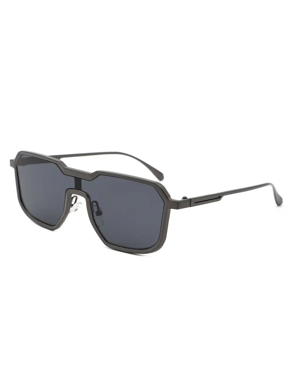 Matte Square Geometric Frame Sunglasses