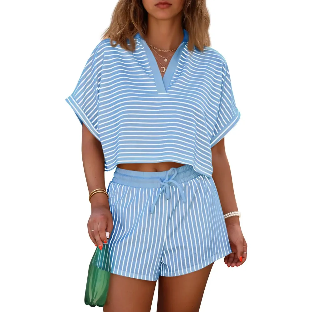 Women's Striped Short Set