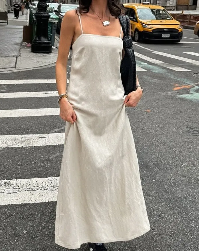 Square Neck Loose Fitting Maxi Dress
