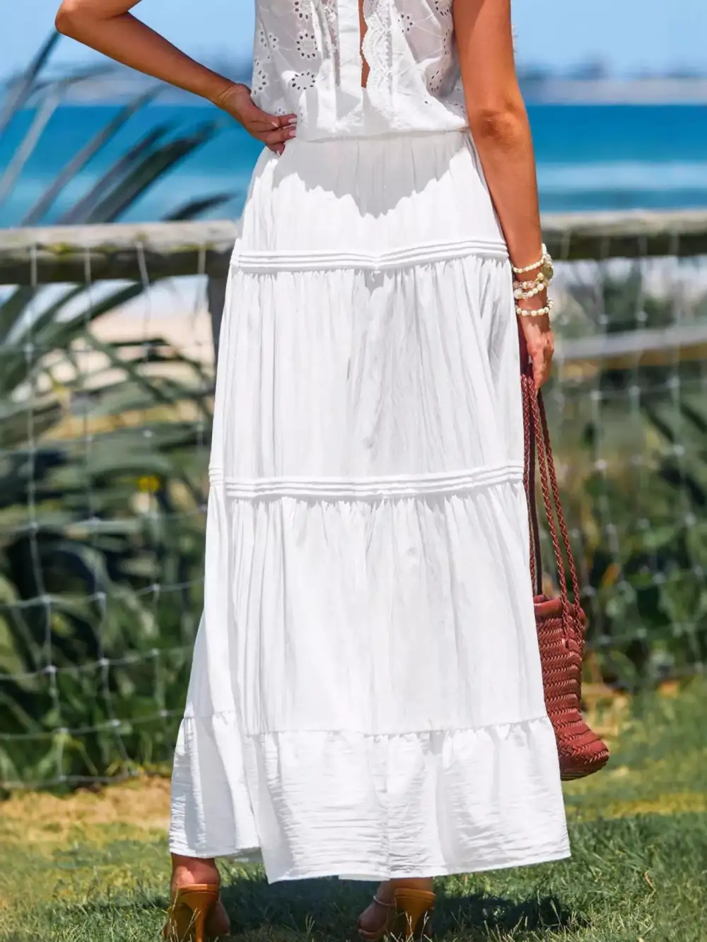 Tidy Drawstring Flowy Skirt