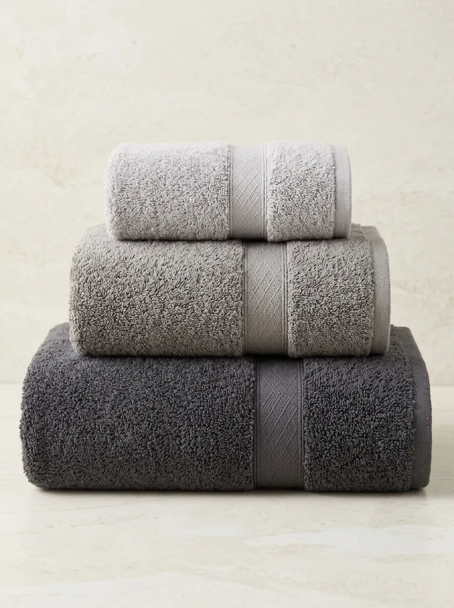 Layered Bath Towel Trio