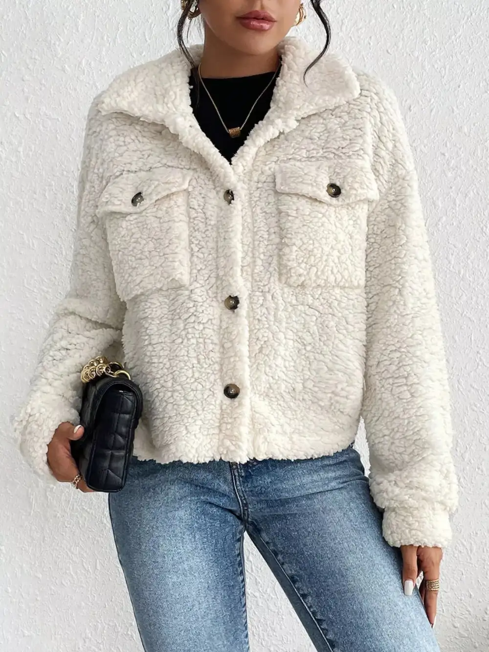 Cozy Sherpa Button-down Jacket