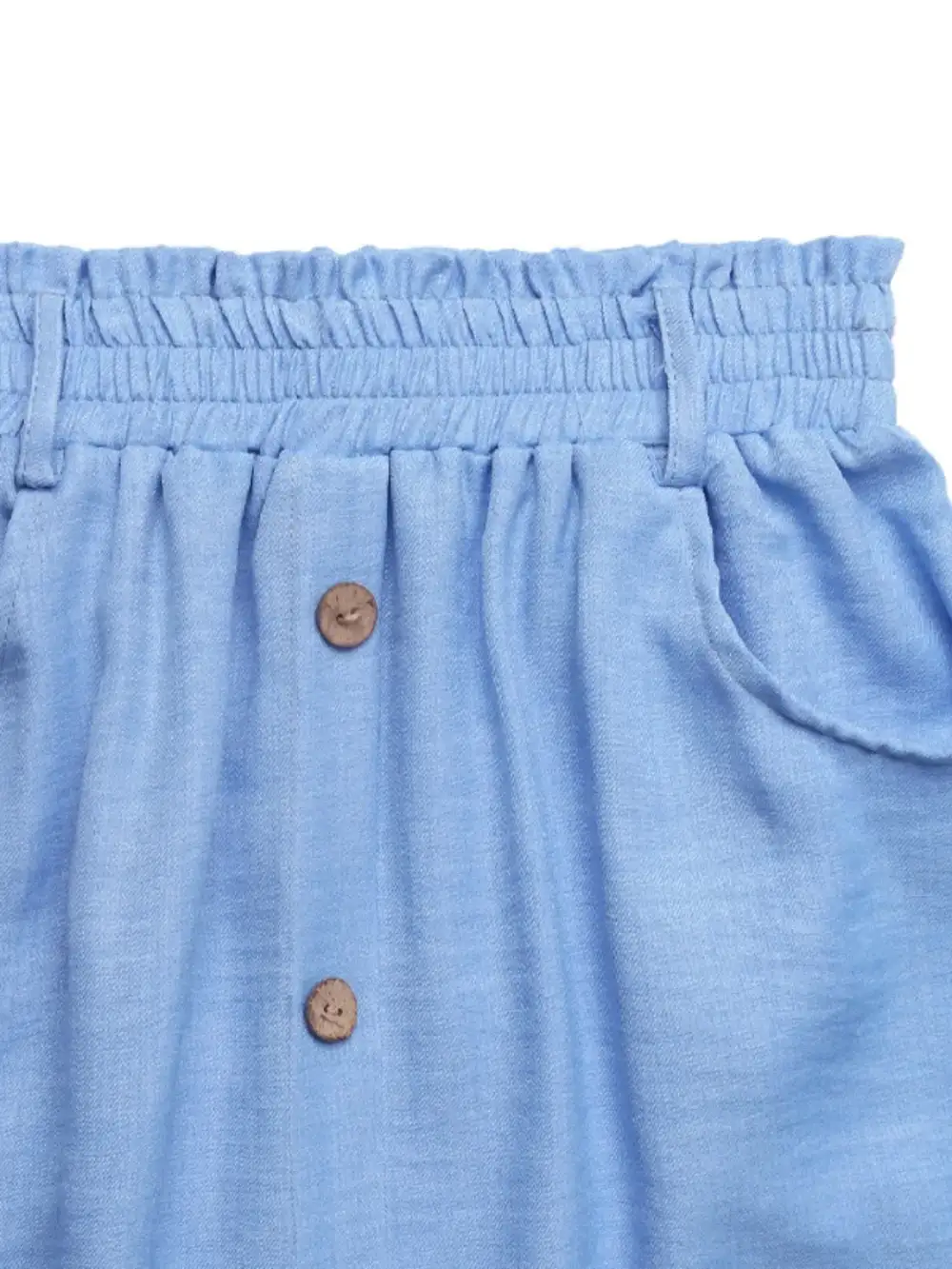 Button Front Pocket Detail Skirt