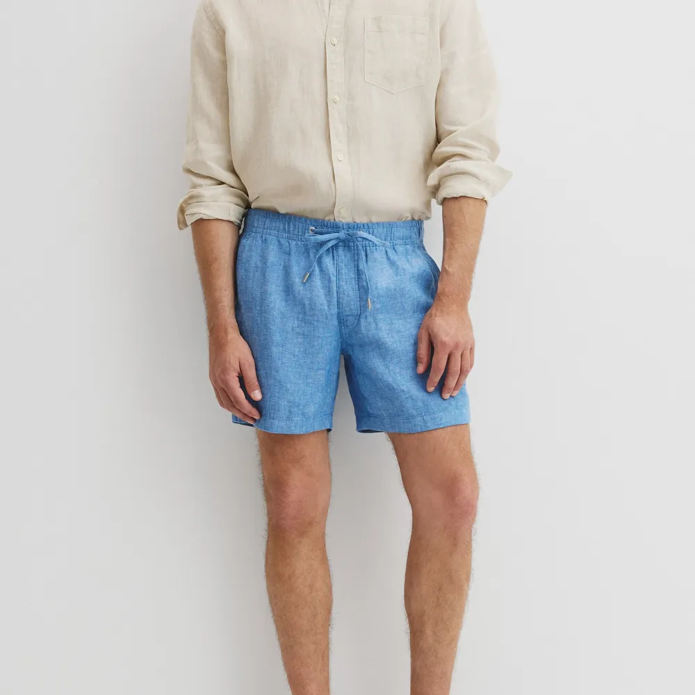 Men's Polished Drawcord Linen Shorts