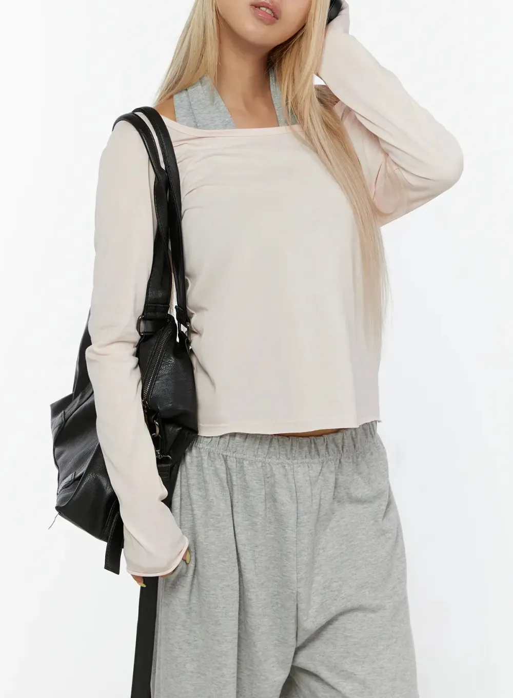 Boat Neck Long Sleeve Top