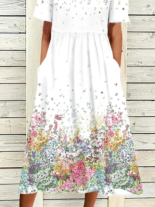 Casual Short Sleeve Knit Dress