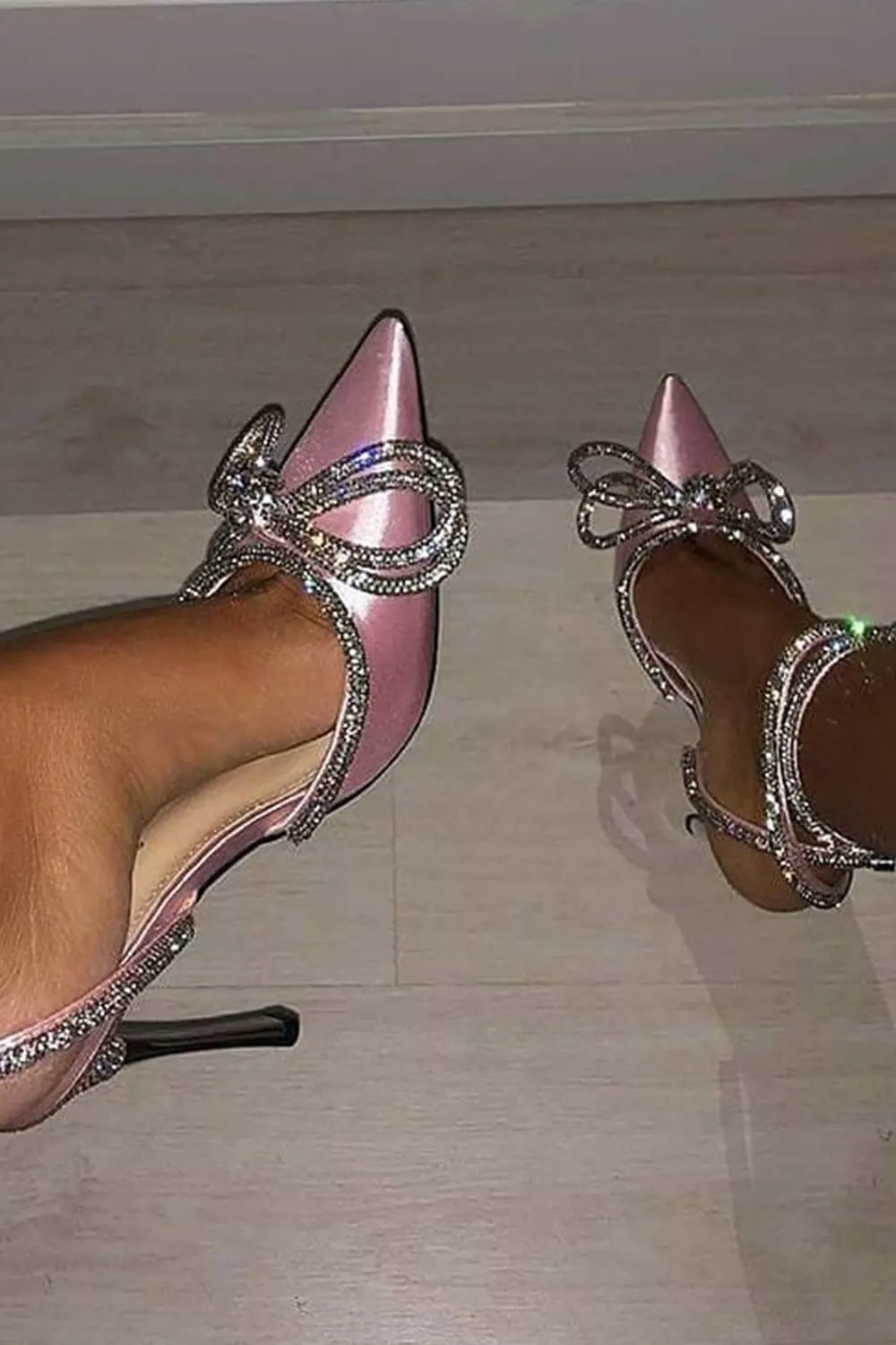 Wrap Around Diamante Bow High