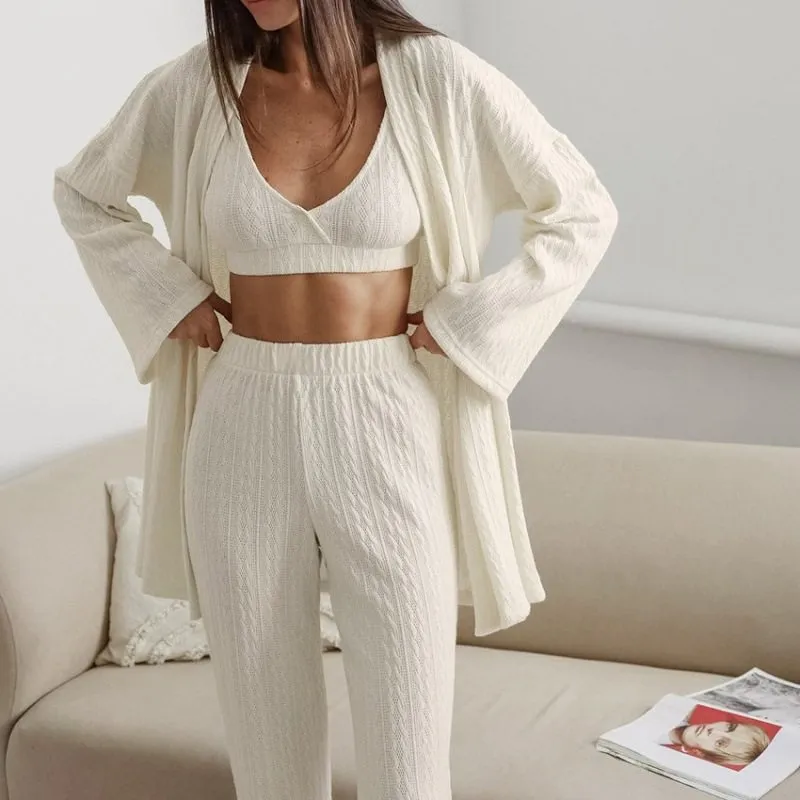 Long Sleeve Knit Pajama Set