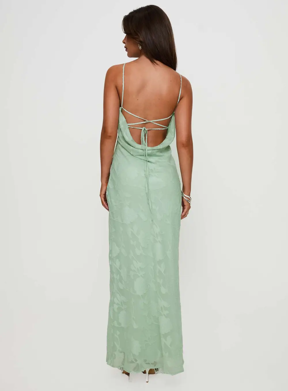 Wrap Effect Halter Maxi Dress